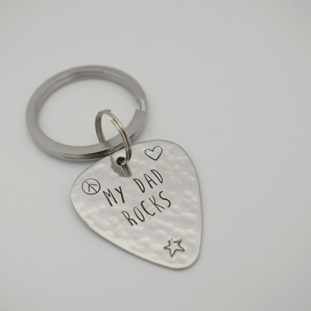 My Dad Rocks guitar Pick keychain white background.jpg